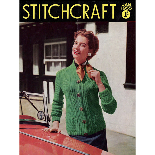 vintage knitting patterns download Day17Vintage B1009 Stitchcraft Magazine January 1955