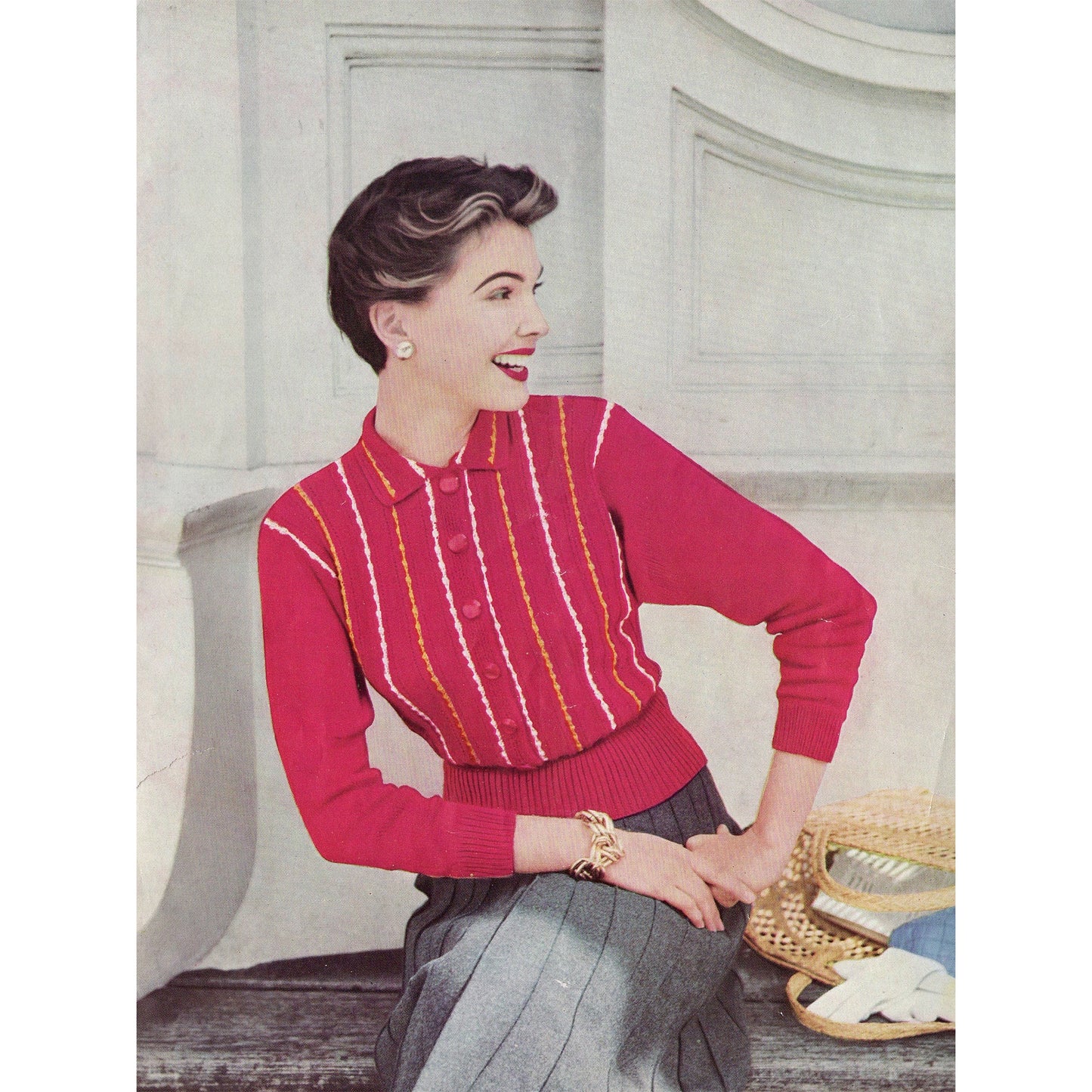 vintage knitting patterns download Day17Vintage B1009 Stitchcraft Magazine January 1955