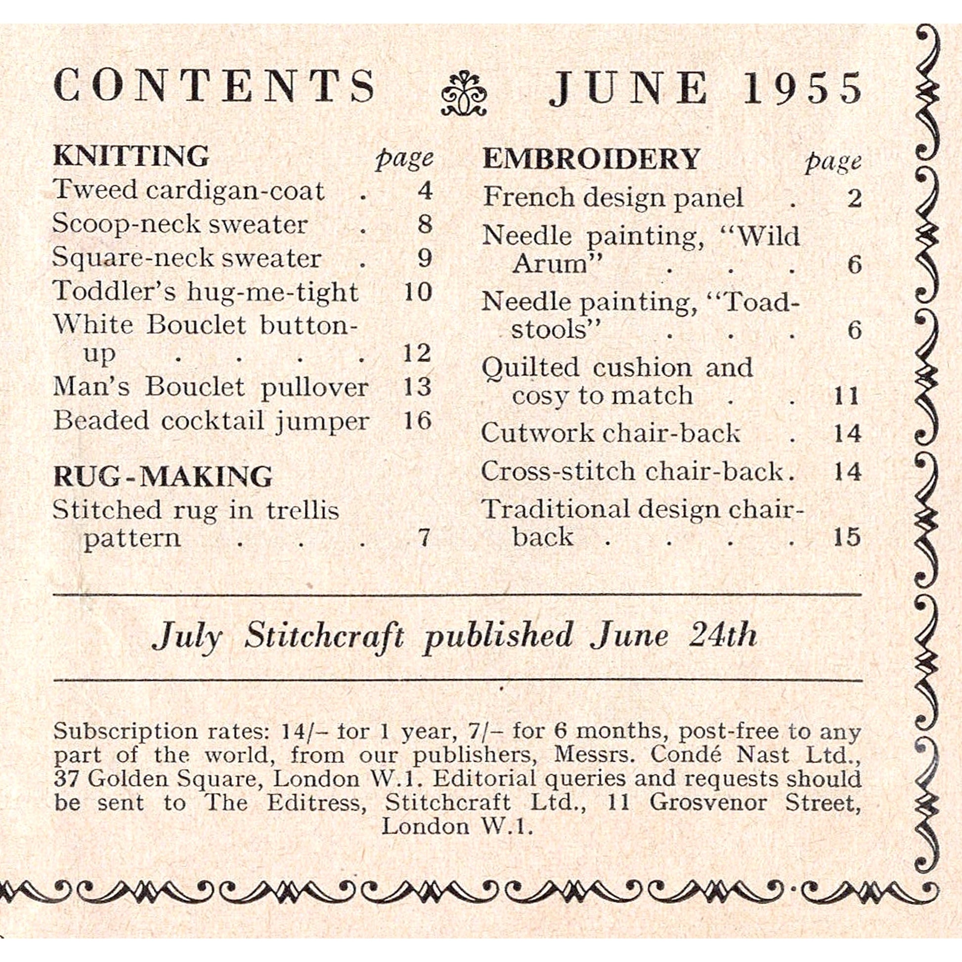 vintage knitting patterns download Day17Vintage B1010 Stitchcraft Magazine June 1955