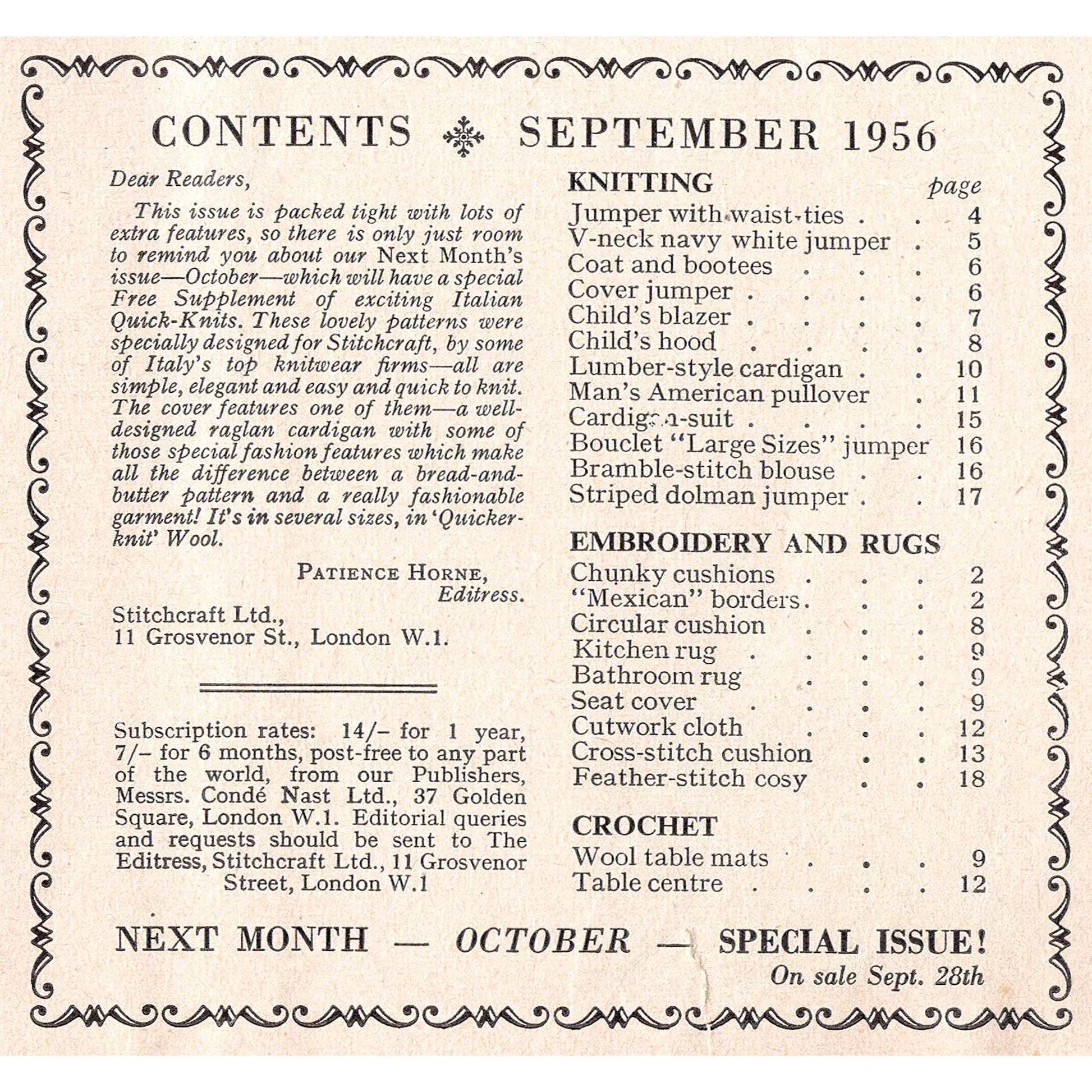 vintage knitting patterns download Day17Vintage B1012 Stitchcraft Magazine September 1956