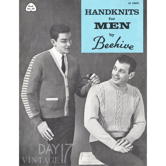 vintage knitting patterns download Day17Vintage B1038 Handknits for Men by Beehive