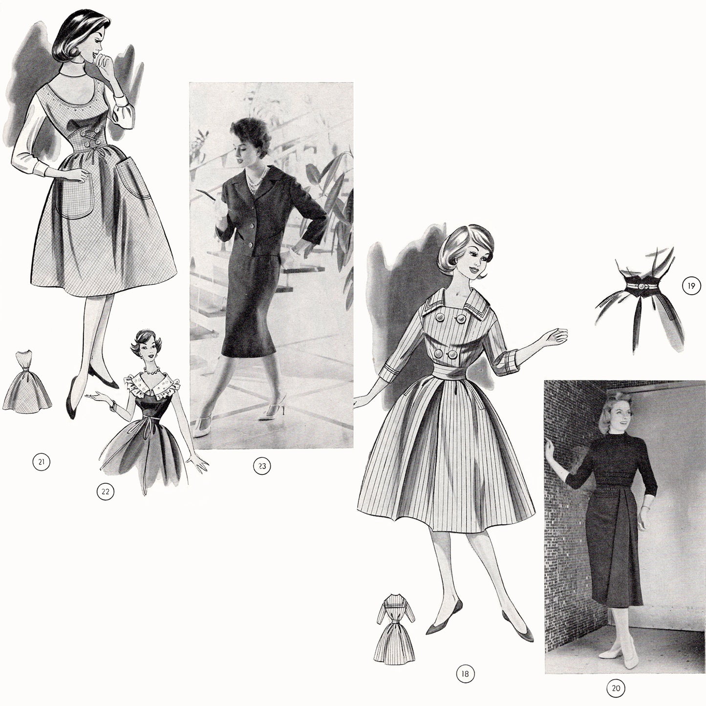 Vintage Late 1950s German Sewing Pattern Drafting Book 74 Lutterloh day and evening dresses