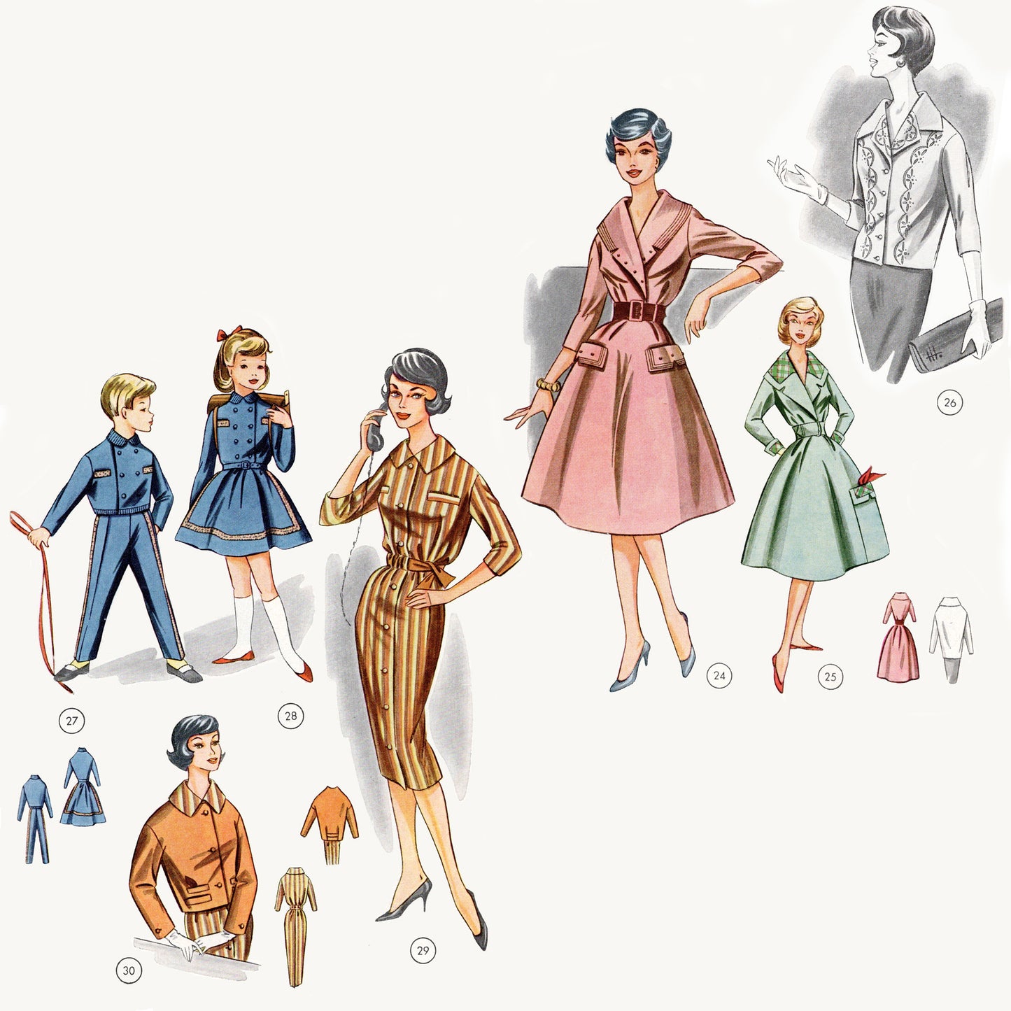 Vintage Late 1950s German Sewing Pattern Drafting Book 74 Lutterloh house dresses