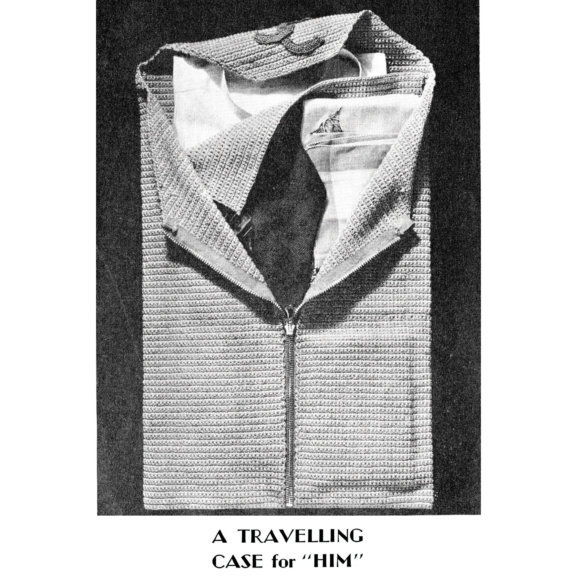 Vintage 1930s knitting magazine Knitting and Home crafts, men's crocheted travelling case