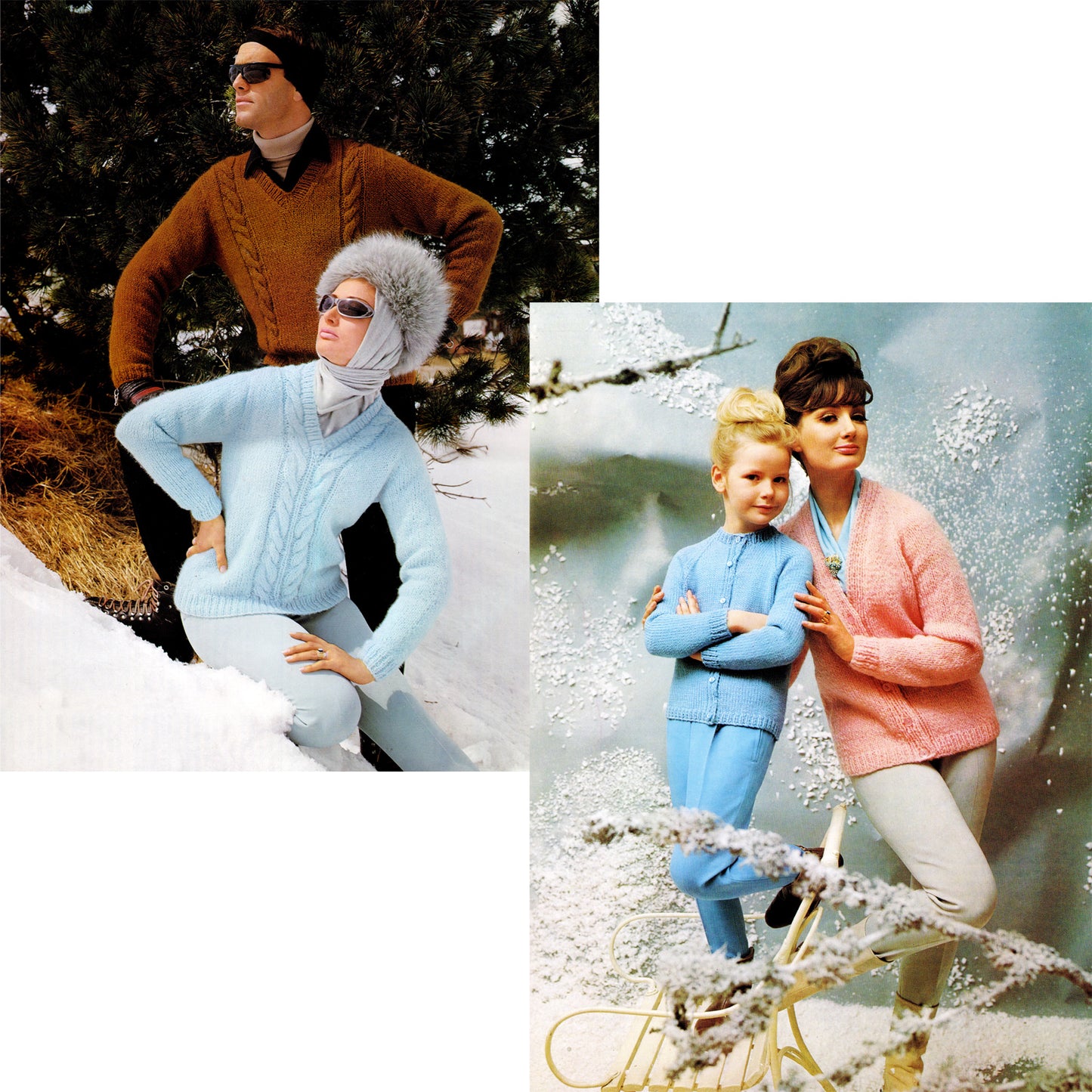 Collage of people in winter clothing with a focus on fashion and style.