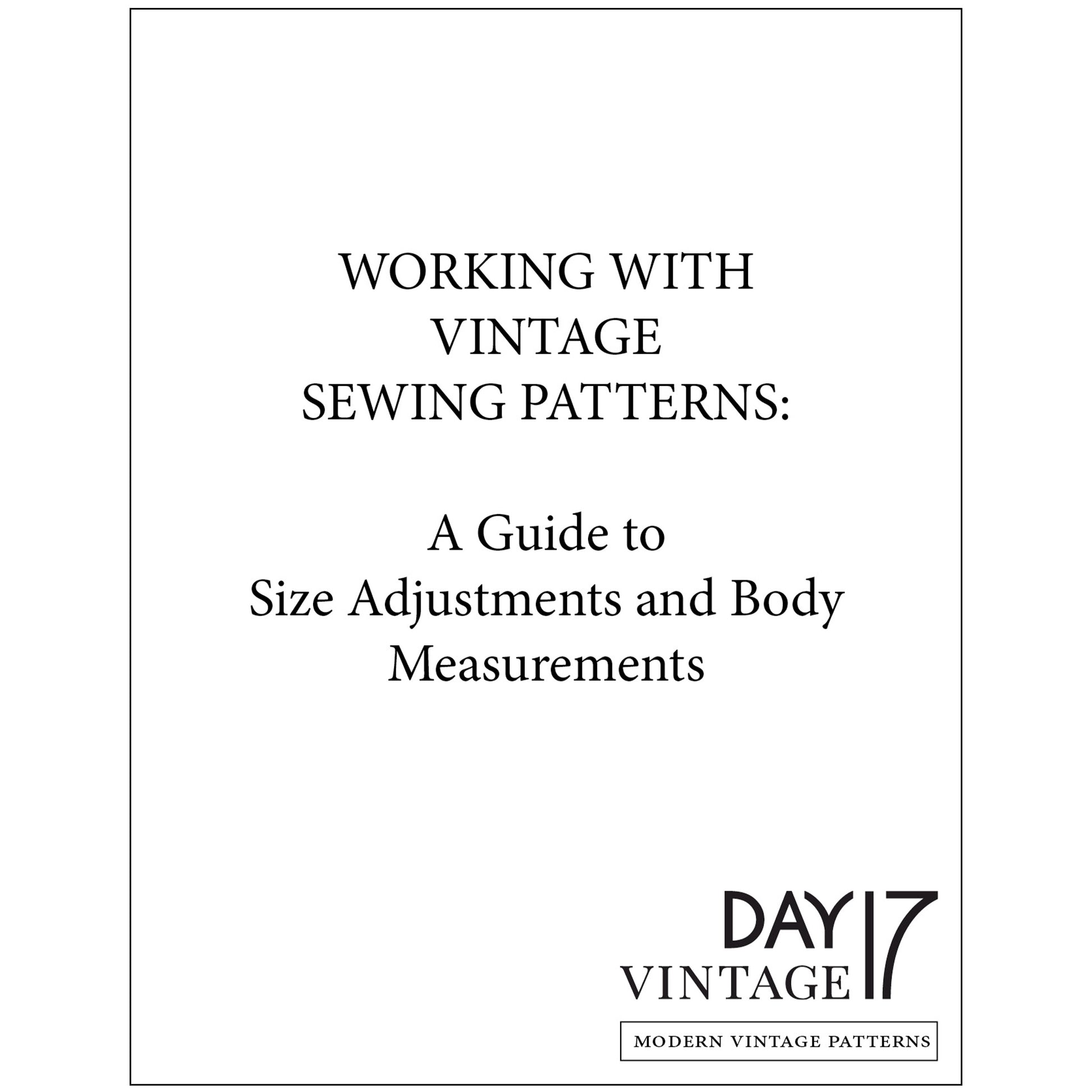 Book cover of 'Working with Vintage Sewing Patterns' by Day 17 Vintage