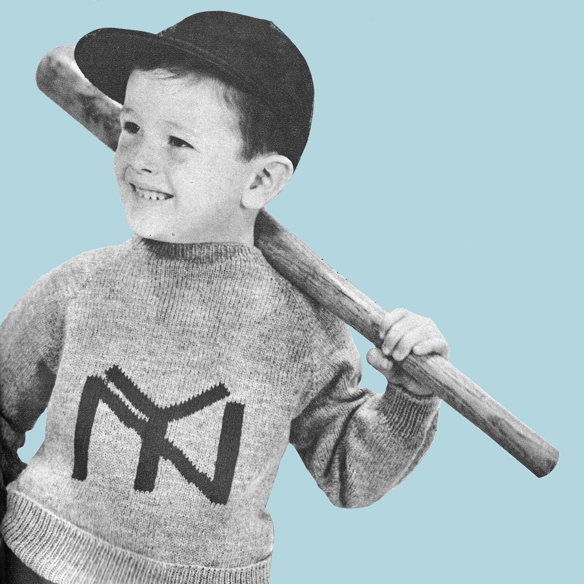 vintage knitting patterns download Day17Vintage K1014 1950s child's baseball Sweater