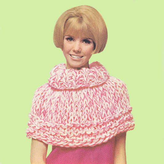 vintage knitting patterns download Day17Vintage L1047 Bulky Knit Capelet