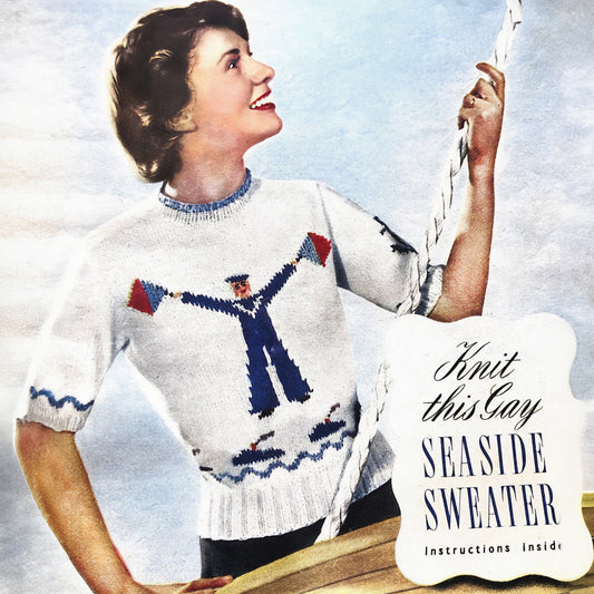 vintage knitting patterns download Day17Vintage L1235 Seaside Sweater