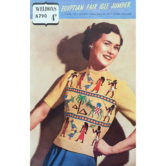 vintage knitting patterns download Day17Vintage L1236 Weldons A790 Egyptian Jumper