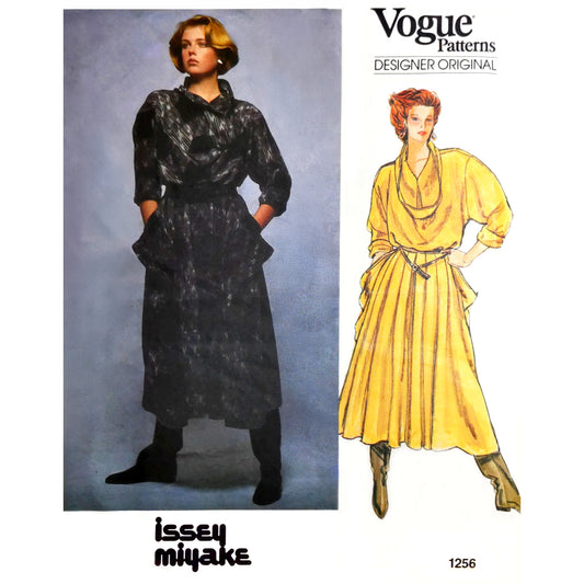 Vintage 1980s Vogue designer sewing pattern V1256, size 14, by Issey Miyake - envelope front
