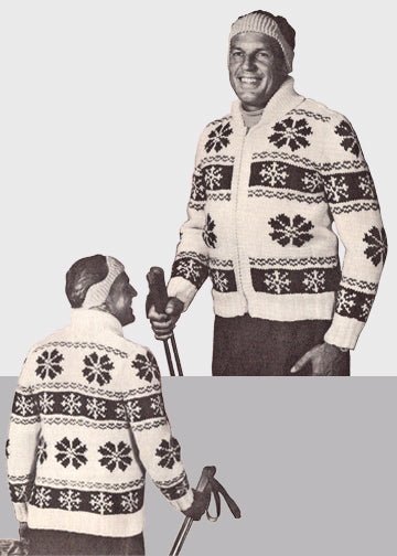 vintage knitting patterns download Day17Vintage B1034 Fifties Snowflake Cowichan Cardigan