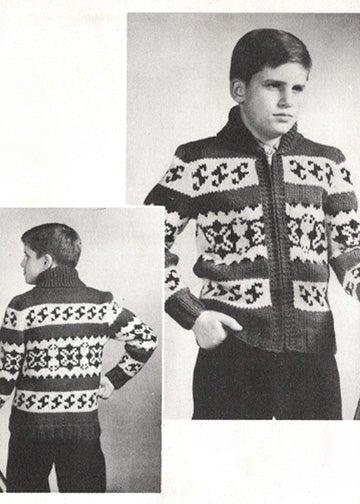 vintage knitting patterns download Day17Vintage B1038 Child's Cowichan Sweater