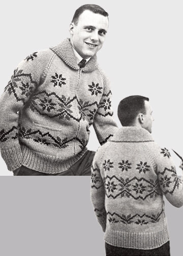 vintage knitting patterns download Day17Vintage B1041 Evening Star Cowichan Cardigan