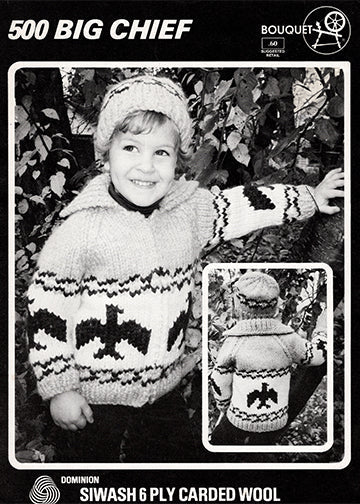 vintage knitting patterns download Day17Vintage B1046 Bouquet 500 Big Chief Cowichan Sweater