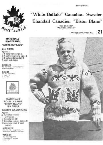 vintage knitting patterns download Day17Vintage B1048 White Buffalo 21 Cowichan Sweater