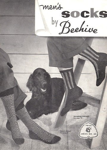 vintage knitting patterns download Day17Vintage B1057 Men's Socks by Beehive No. 62