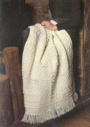 vintage knitting patterns download Day17Vintage H1026 Crocheted Aran Blanket