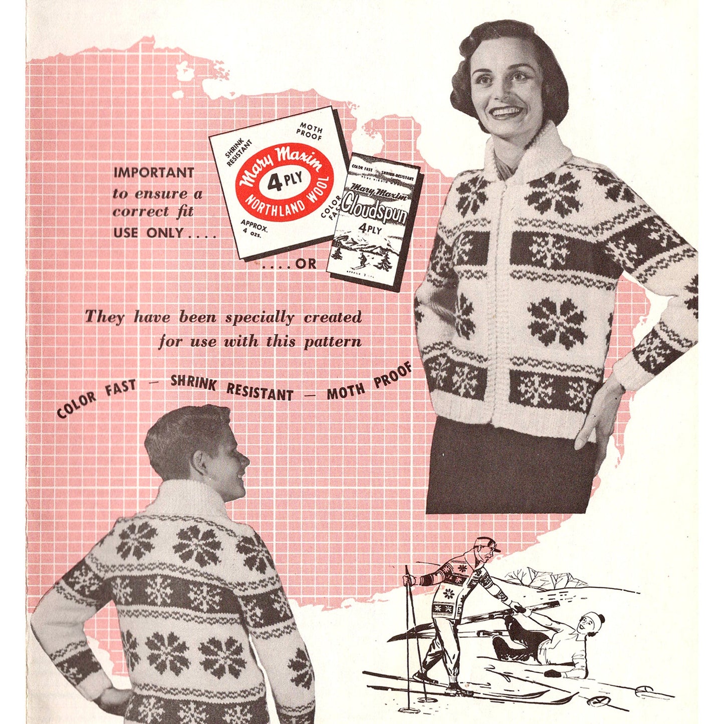 vintage knitting patterns download Day17Vintage B1035 Fifties Snowflake Cowichan Sweater