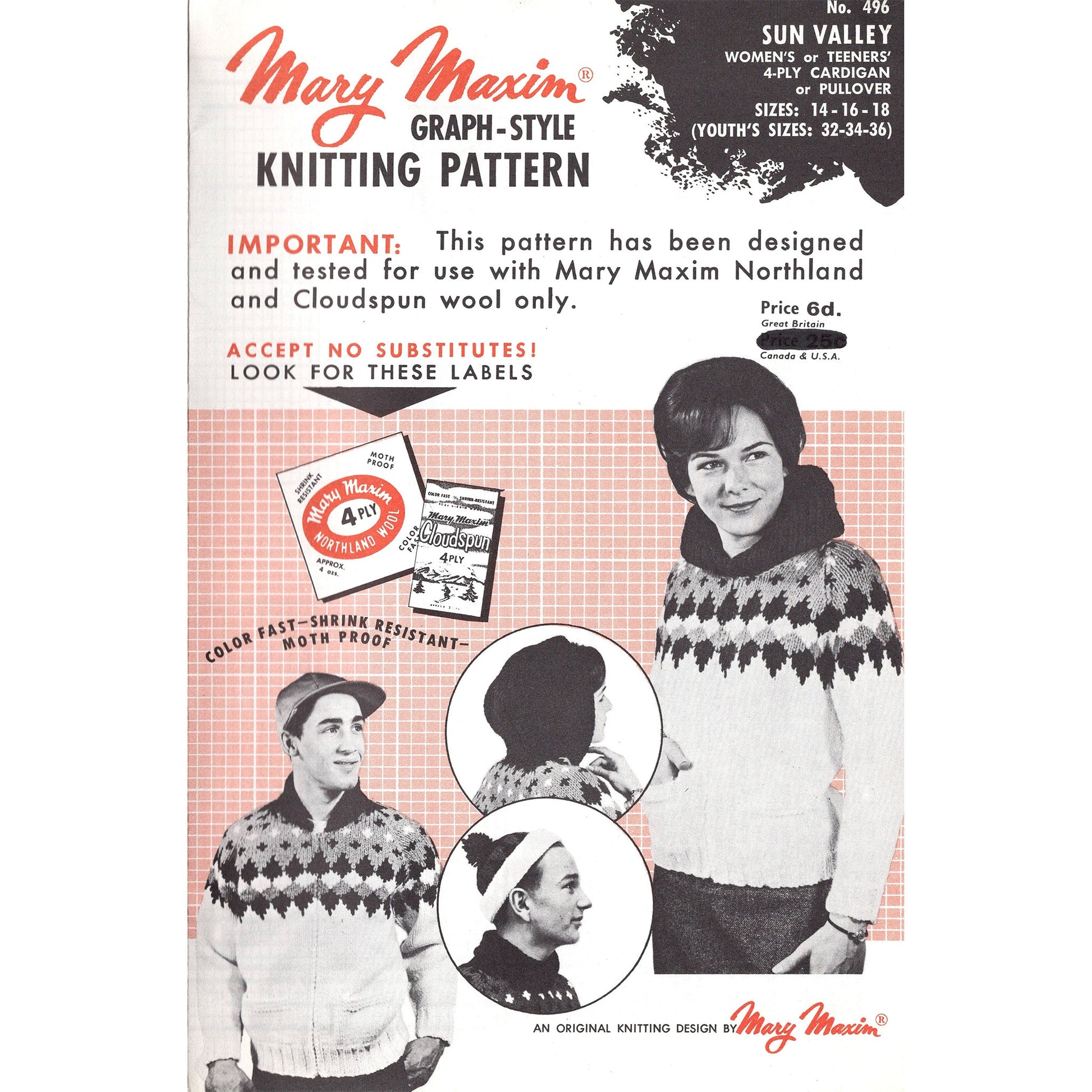 vintage knitting patterns download Day17Vintage B1037 Fifties Cowichan Sweater with Hood