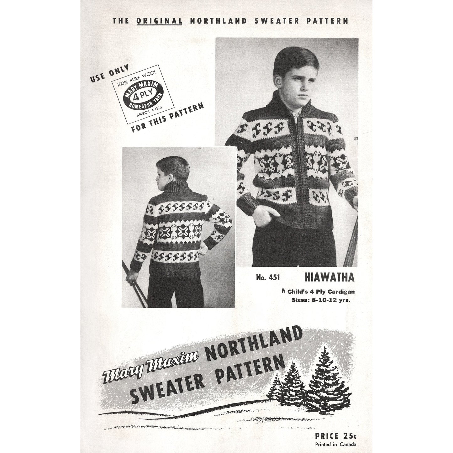 vintage knitting patterns download Day17Vintage B1038 Child's Cowichan Sweater