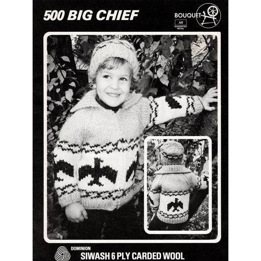 vintage knitting patterns download Day17Vintage B1046 Bouquet 500 Big Chief Cowichan Sweater