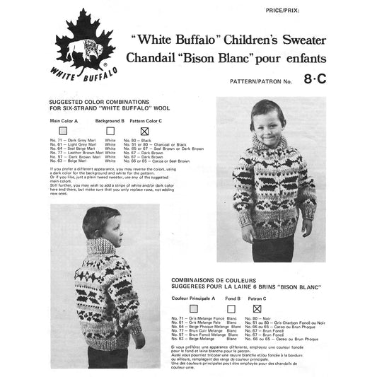 vintage knitting patterns download Day17Vintage B1047 Geometric White Buffalo Cowichan Sweater