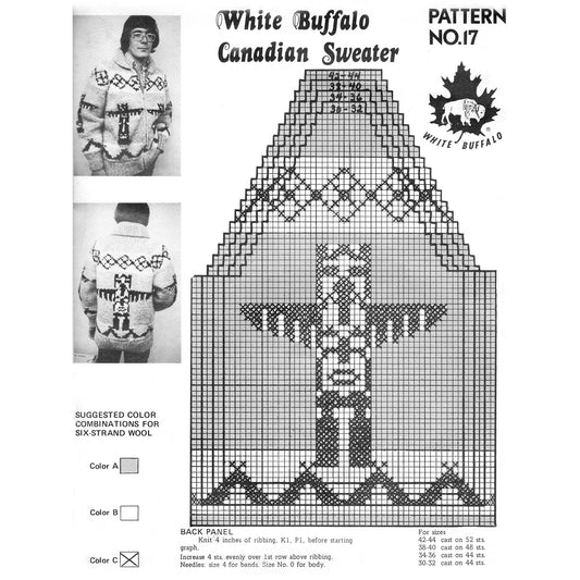 vintage knitting patterns download Day17Vintage B1049 White Buffalo 17 Cowichan Sweater