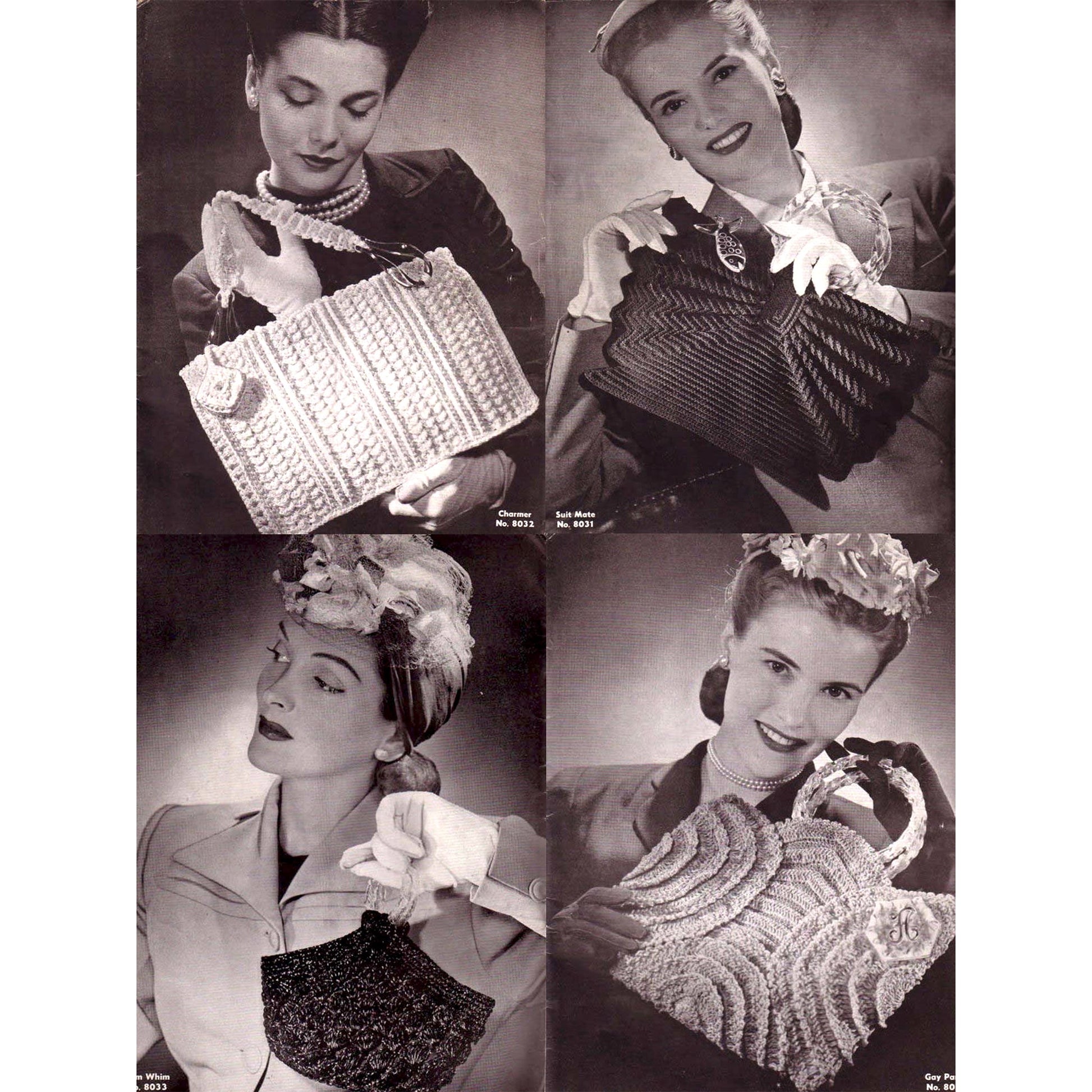 vintage knitting patterns download Day17Vintage B1020 Quaker Smart Bags 1940s Purse Patterns