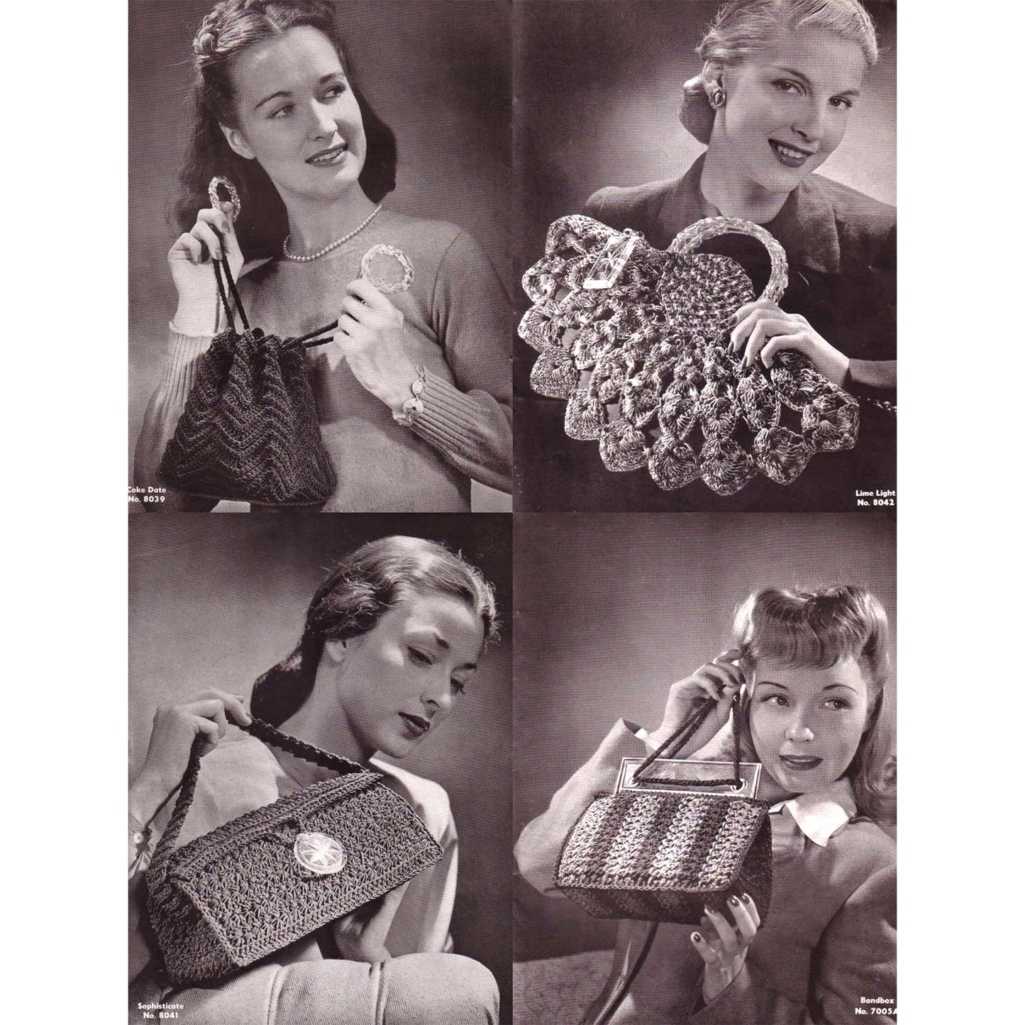 vintage knitting patterns download Day17Vintage B1020 Quaker Smart Bags 1940s Purse Patterns