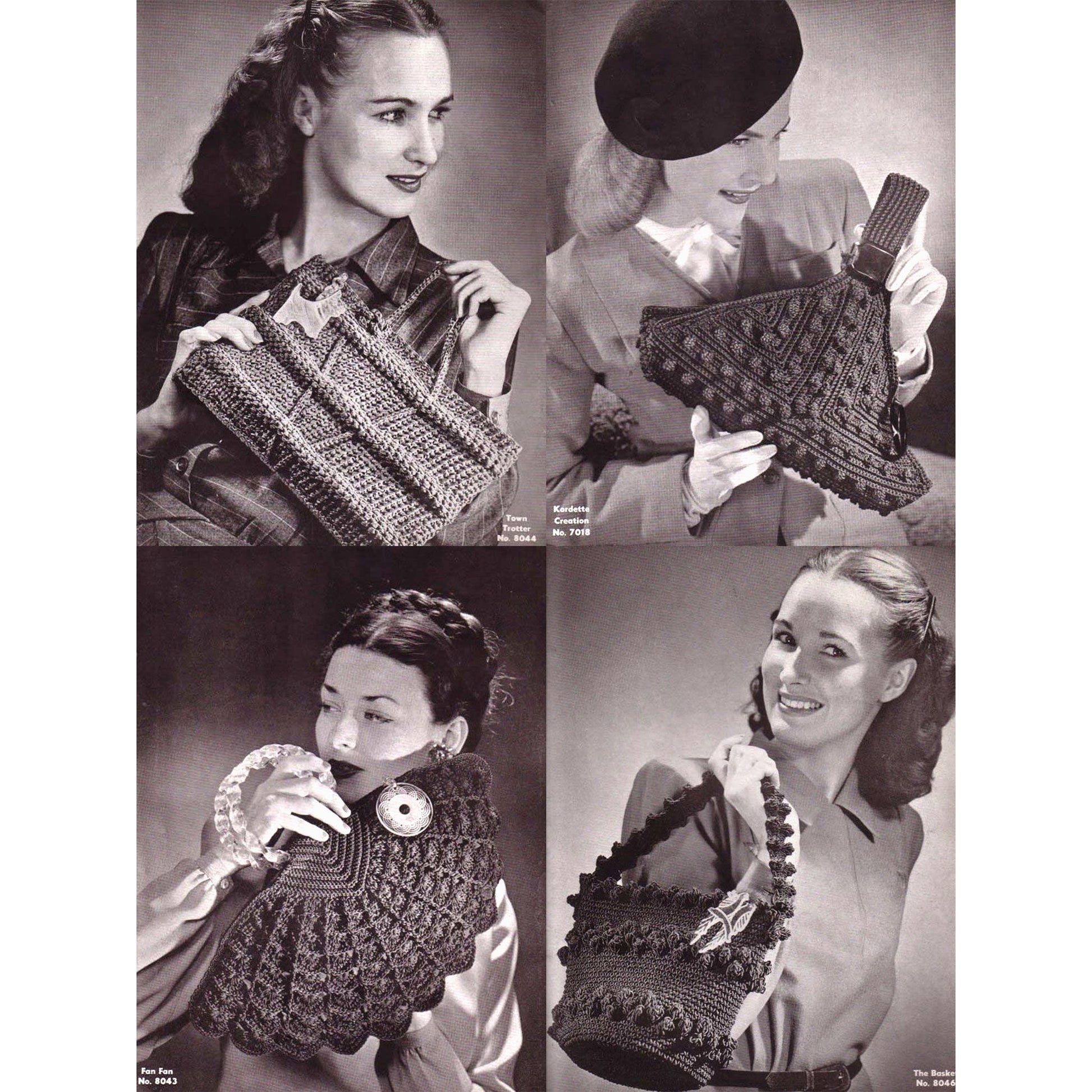 vintage knitting patterns download Day17Vintage B1020 Quaker Smart Bags 1940s Purse Patterns