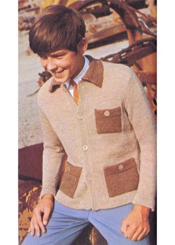 vintage knitting patterns download Day17Vintage K1007 Jacket With Contrast Pockets and Collar