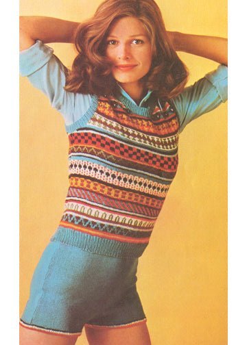 vintage knitting patterns download Day17Vintage K1012 Fair Isle Vest and Shorts