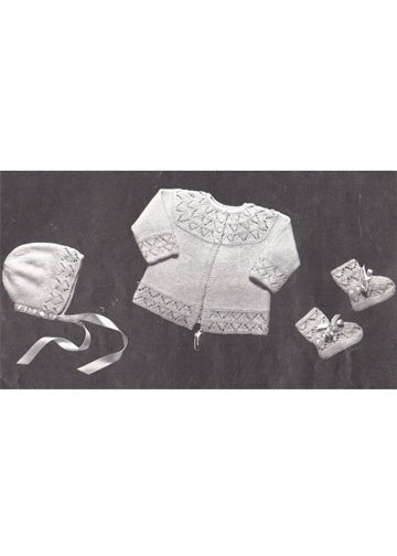 vintage knitting patterns download Day17Vintage K1015 Knitted Layette Set