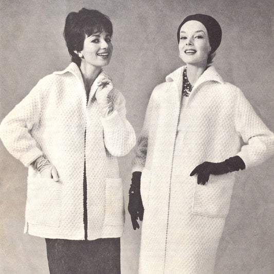 vintage knitting patterns download Day17Vintage B1024 Bulky Knit Fifties Coat in Two Lengths