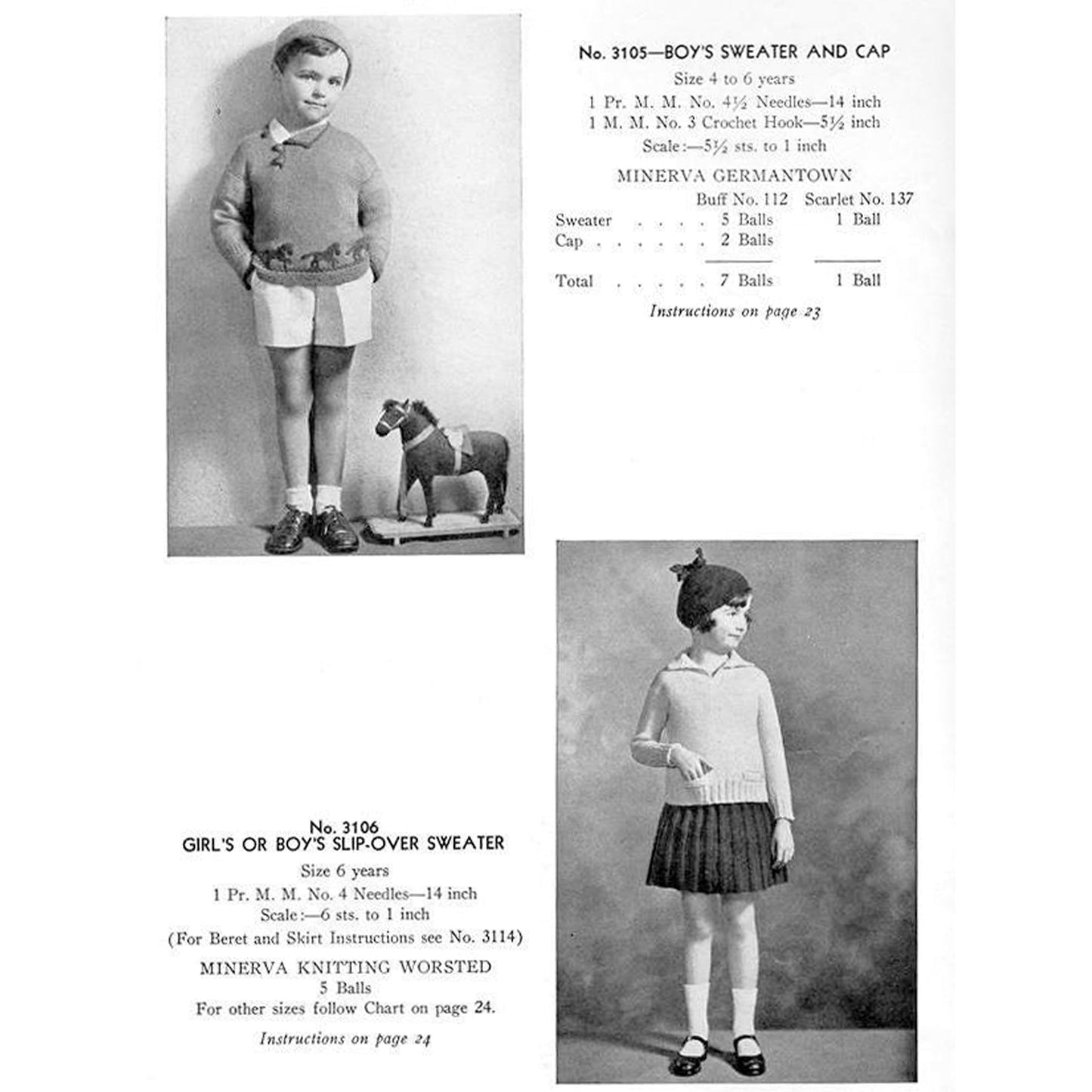 vintage knitting patterns download Day17Vintage B1017 Minerva Garments for Babies and Juveniles Vol. 31