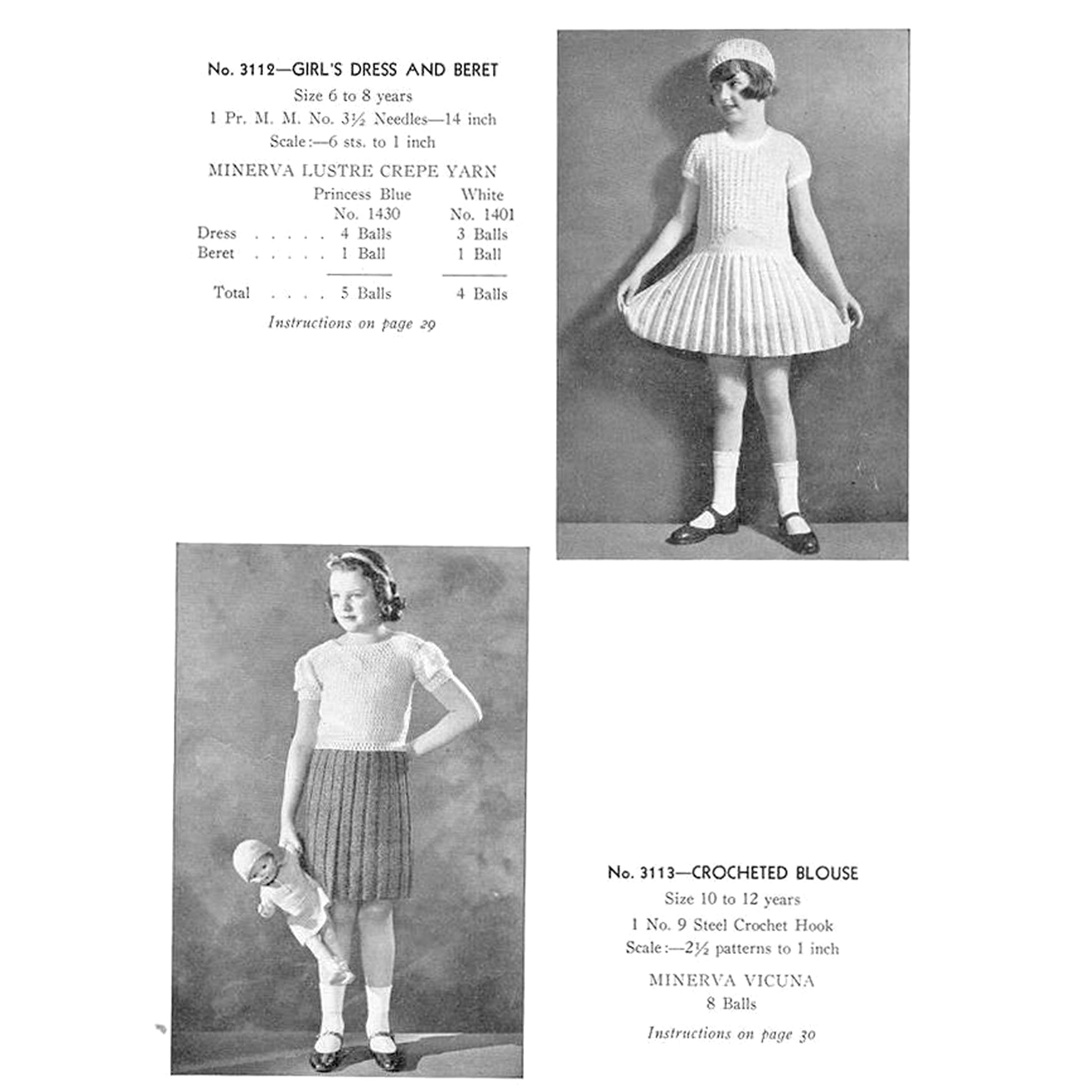 vintage knitting patterns download Day17Vintage B1017 Minerva Garments for Babies and Juveniles Vol. 31