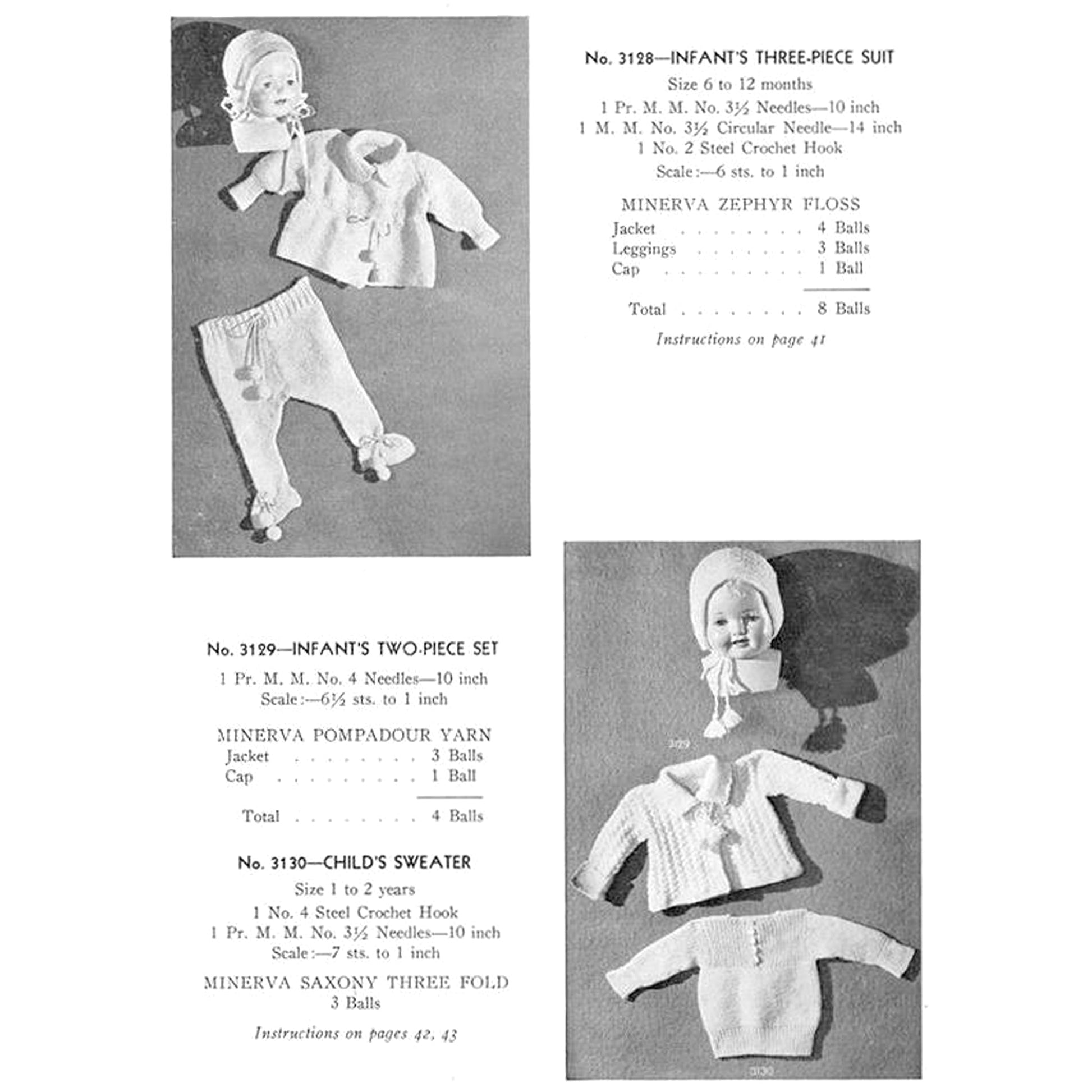vintage knitting patterns download Day17Vintage B1017 Minerva Garments for Babies and Juveniles Vol. 31