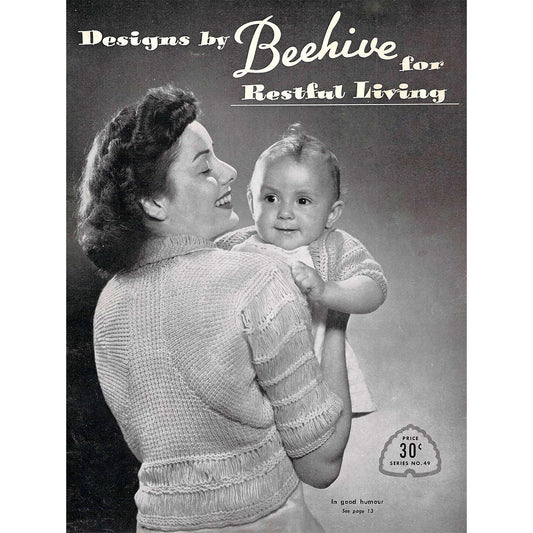 vintage knitting patterns download Day17Vintage B1052 Designs by Beehive for Restful Living