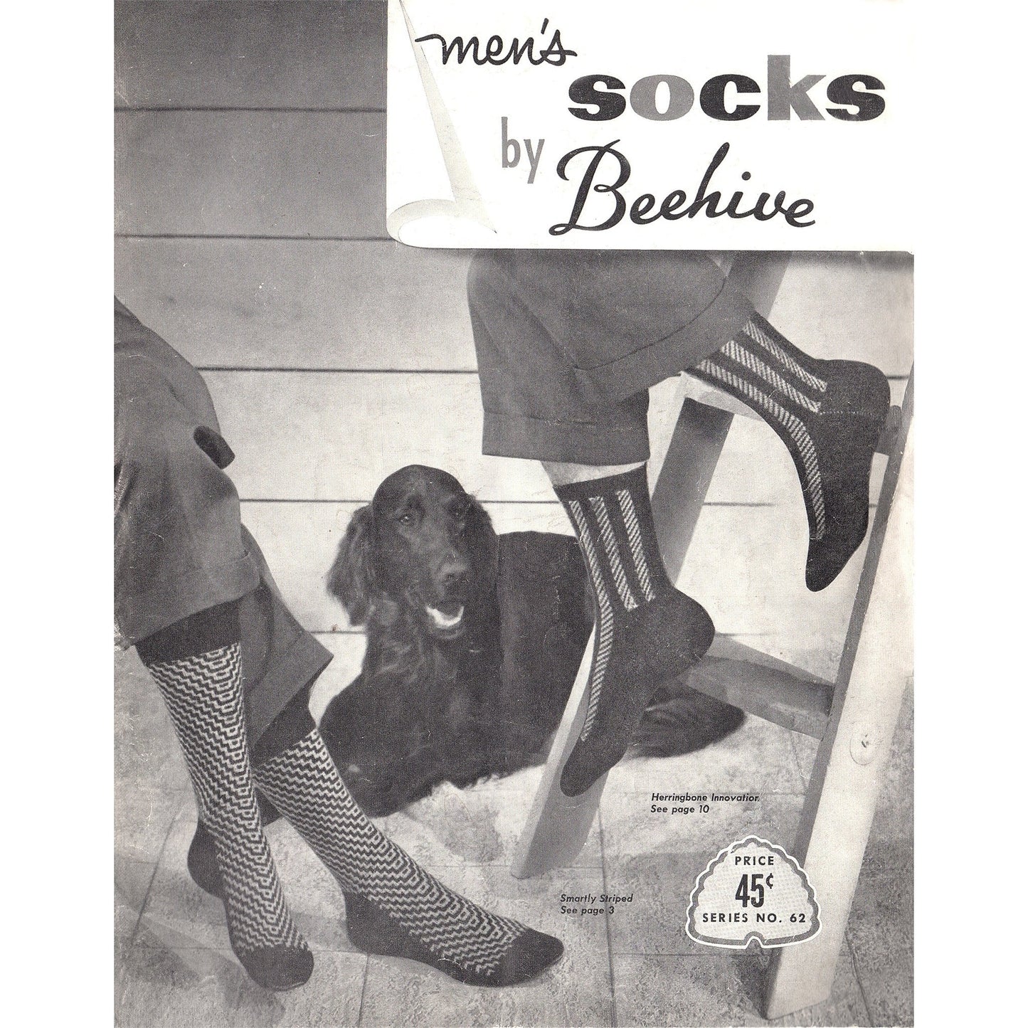 vintage knitting patterns download Day17Vintage B1057 Men's Socks by Beehive No. 62