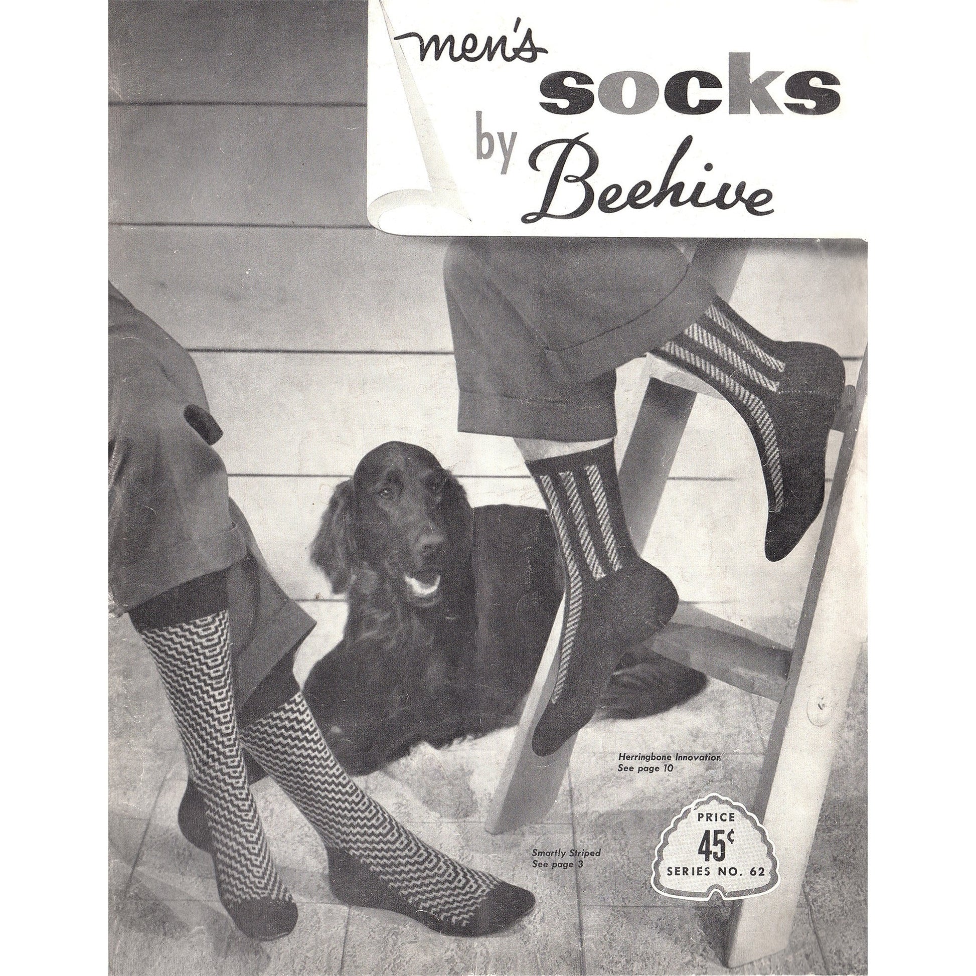 vintage knitting patterns download Day17Vintage B1057 Men's Socks by Beehive No. 62