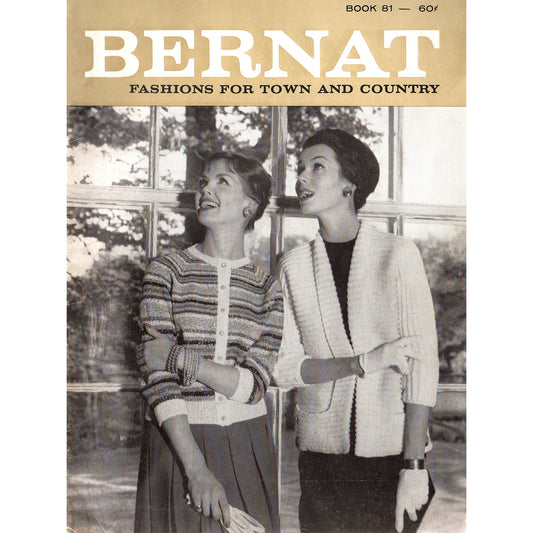 vintage knitting patterns download Day17Vintage B1061 Bernat Fashions for Town and Country Book 81