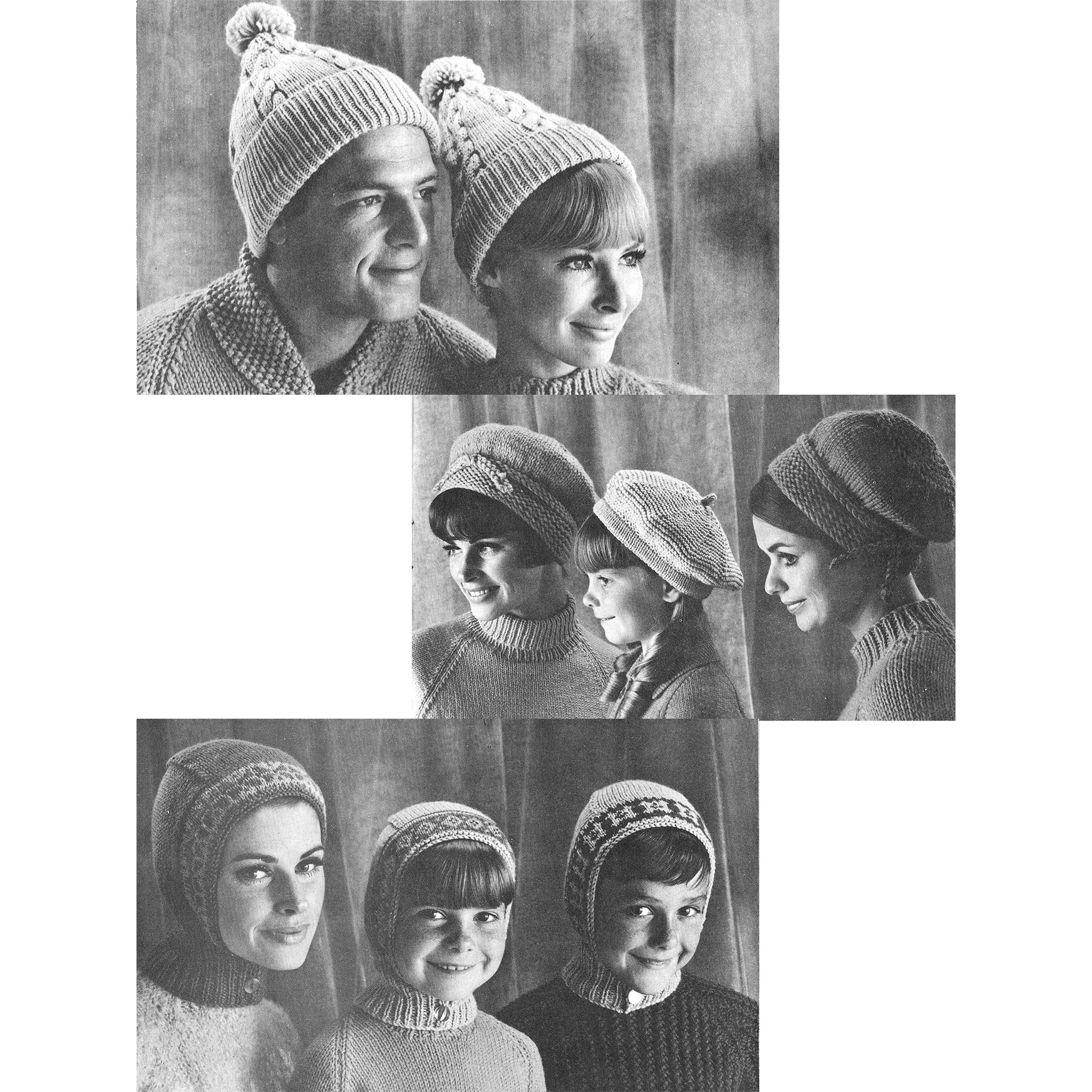 vintage knitting patterns download Day17Vintage B1063 Winter Headwear by Beehive Patons Book 118