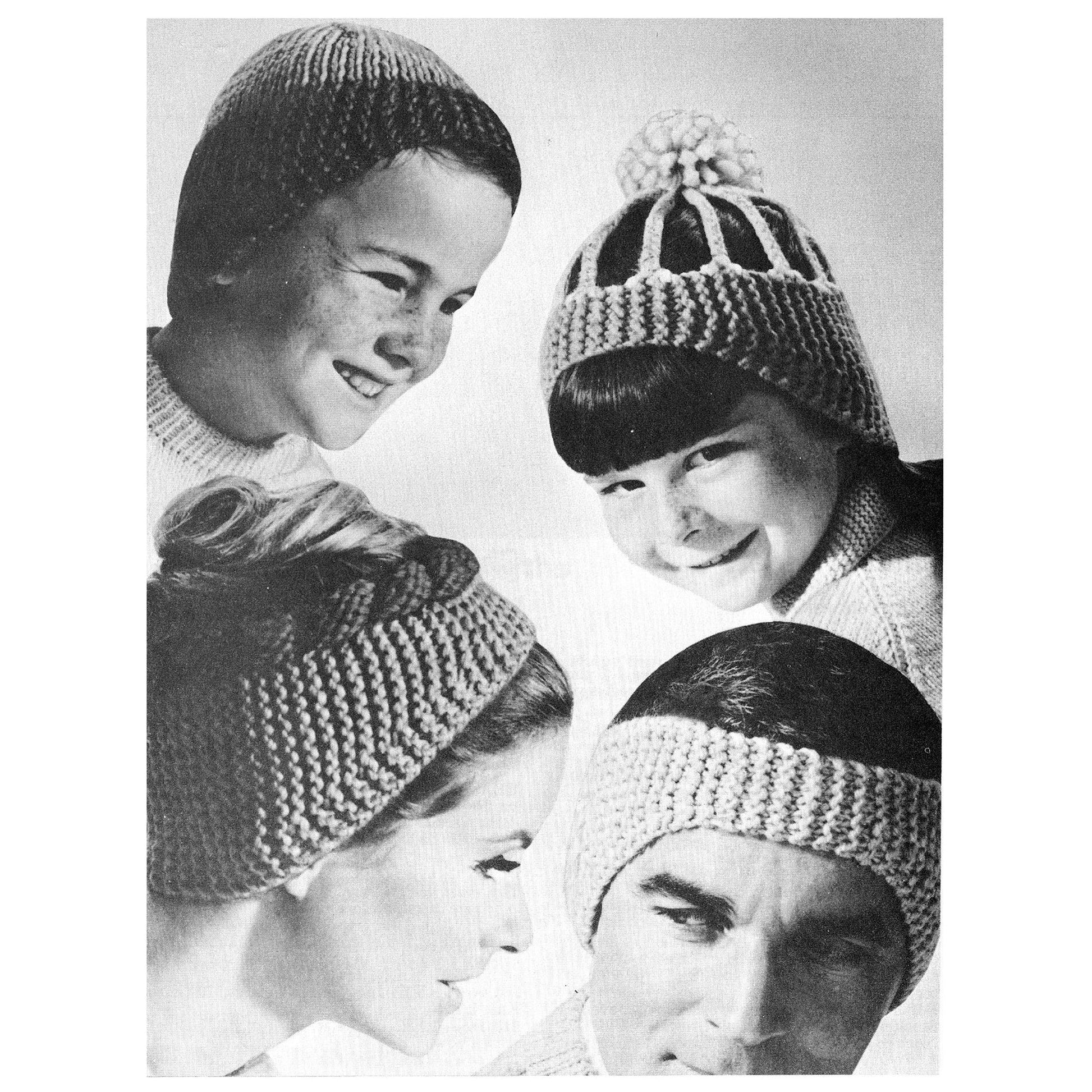 vintage knitting patterns download Day17Vintage B1063 Winter Headwear by Beehive Patons Book 118