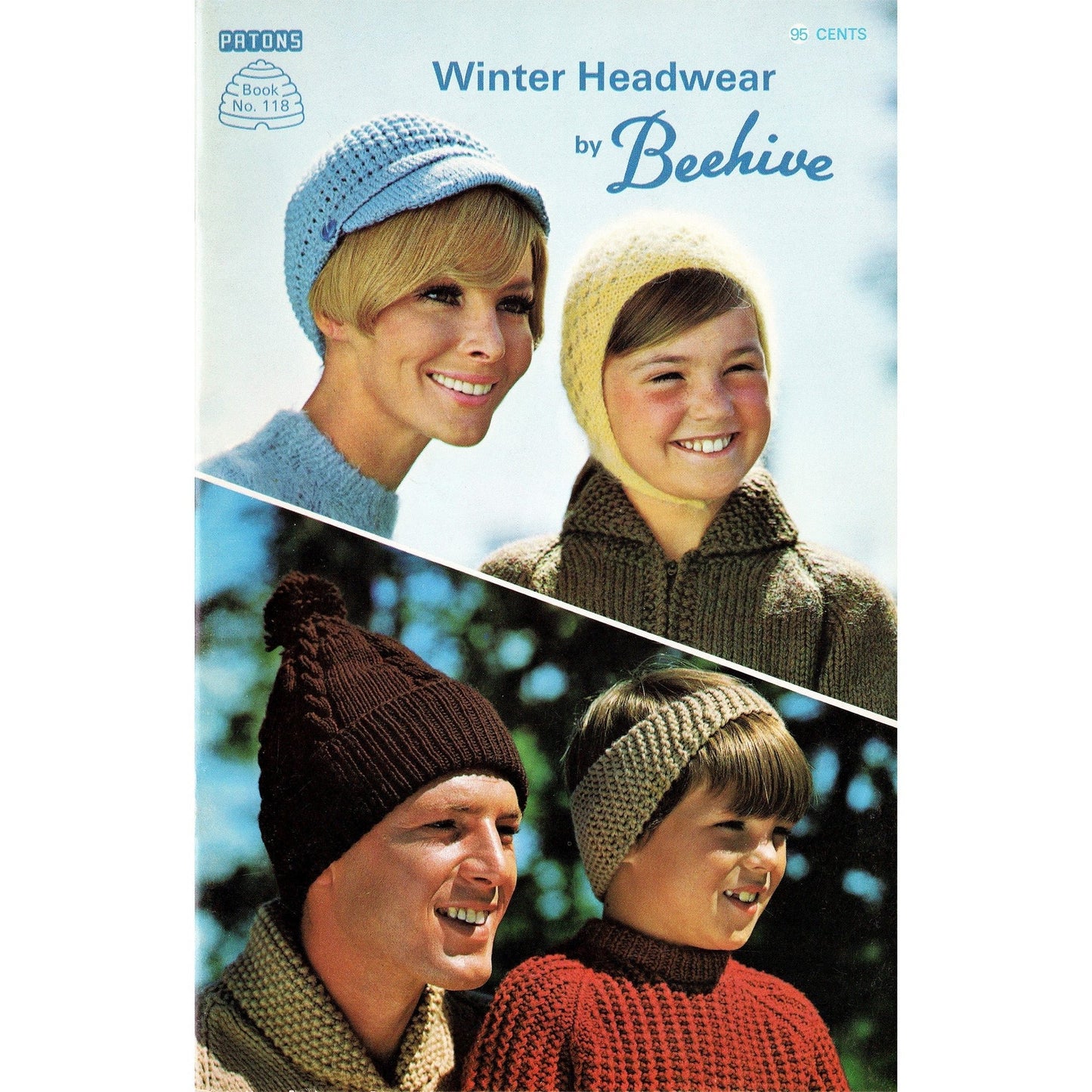 vintage knitting patterns download Day17Vintage B1063 Winter Headwear by Beehive Patons Book 118