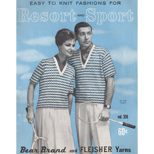vintage knitting patterns download Day17Vintage B1075 Bear Brand Easy to Knit Fashions for Resort and Sport Vol. 358