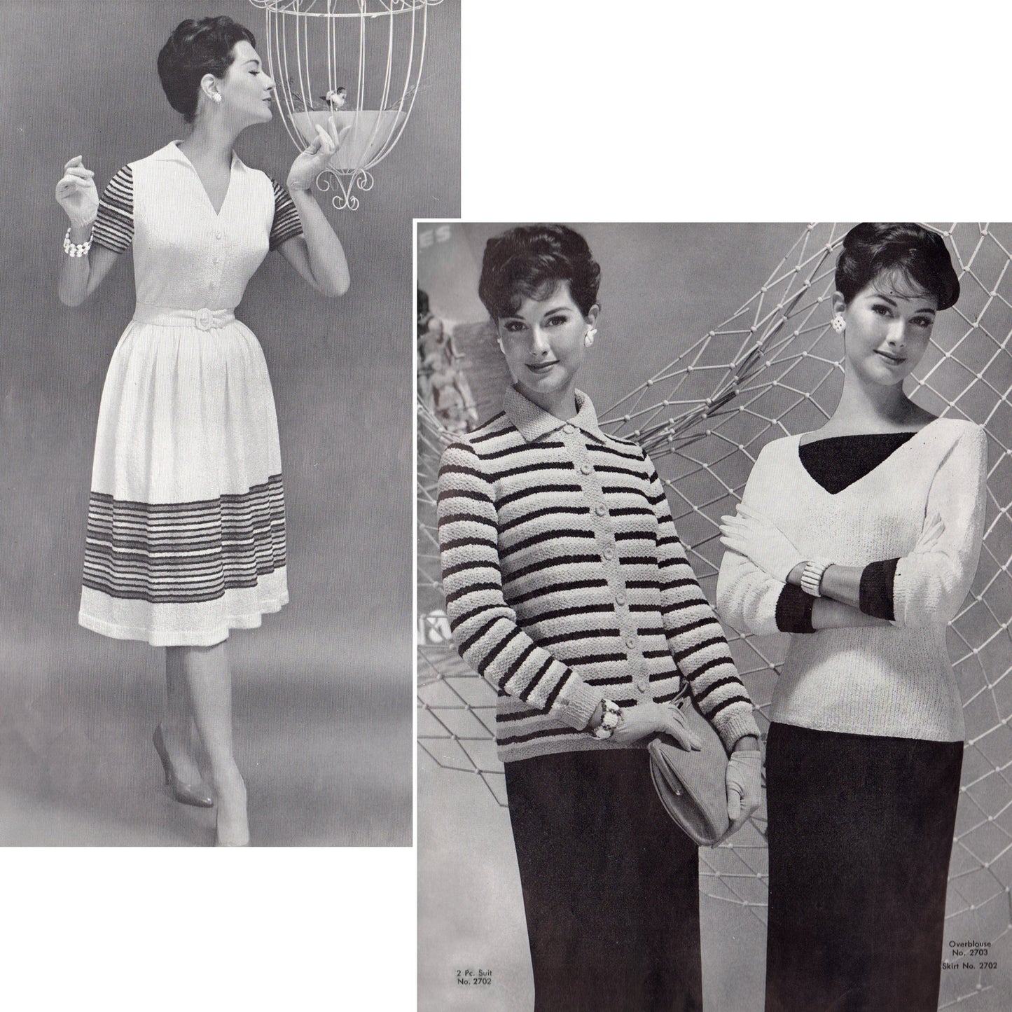 vintage knitting patterns download Day17Vintage B1075 Bear Brand Easy to Knit Fashions for Resort and Sport Vol. 358