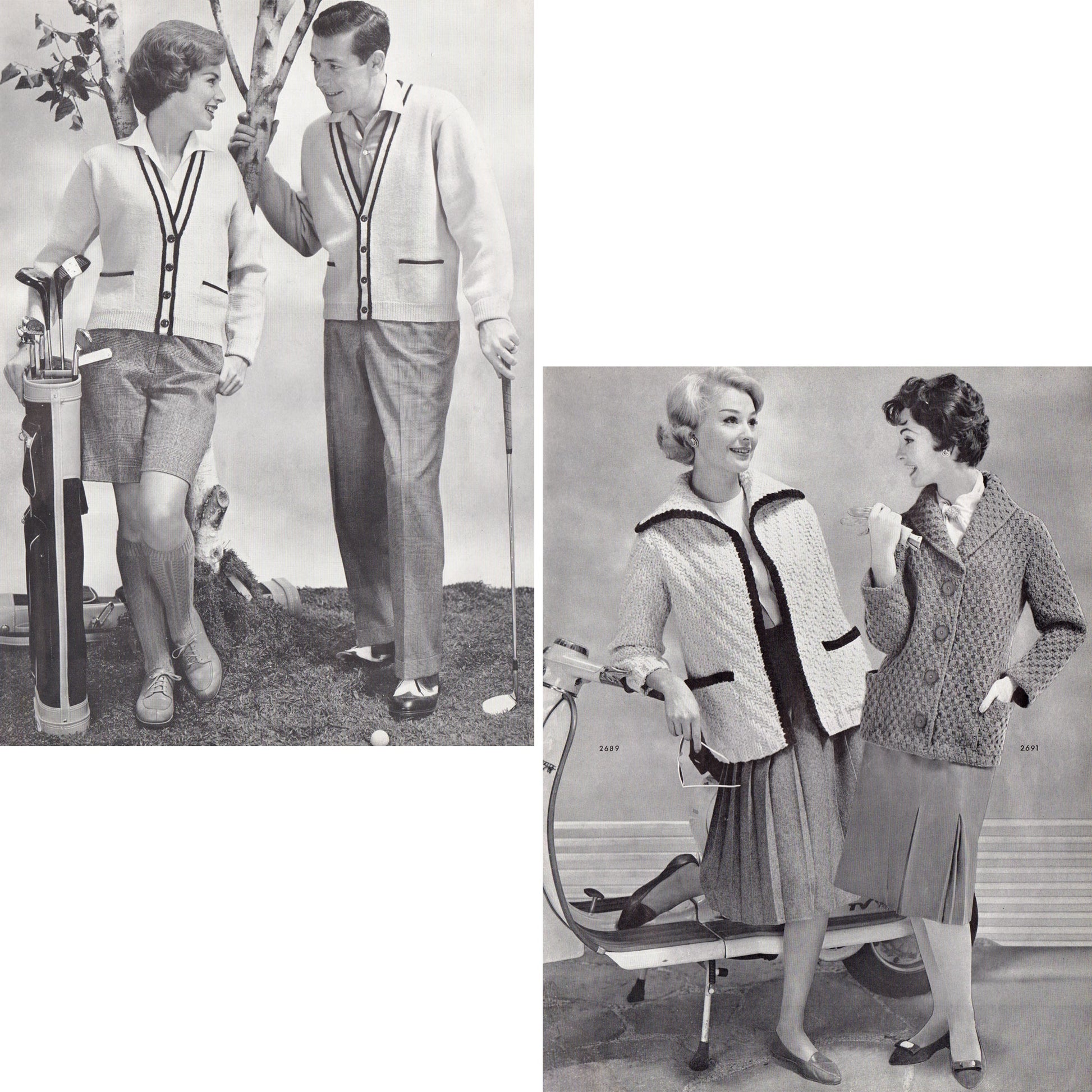 vintage knitting patterns download Day17Vintage B1075 Bear Brand Easy to Knit Fashions for Resort and Sport Vol. 358
