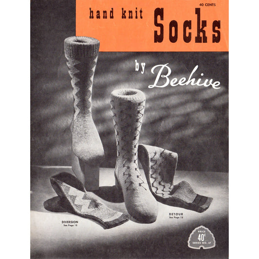 vintage knitting patterns download Day17Vintage B1079 Hand Knit Socks by Beehive No. 37 Pattern Booklet