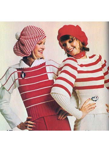 vintage knitting patterns download Day17Vintage L1003 Striped Tops
